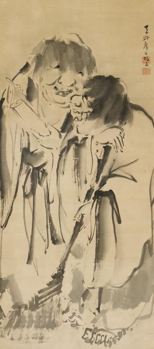  Unidentified painter - A hanging scroll by an unidentified painter. 19th century