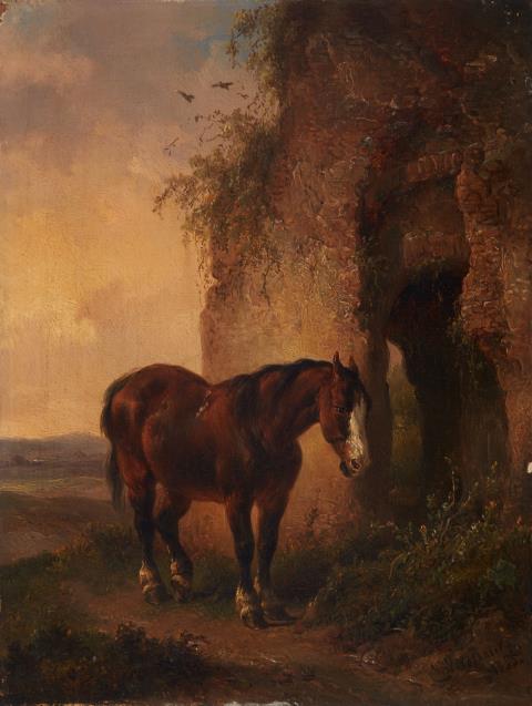 Wouter Verschuur - Braunes Pferd in abendlicher Landschaft