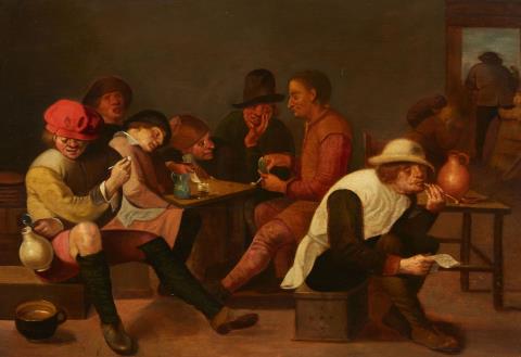 Jan Miense Molenaer, circle of - Tavern Interior with Smoking Peasants