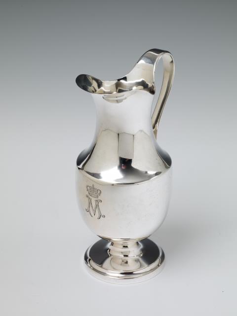 Johann Jacob Müller - A Potsdam silver ewer made for Crown Prince Maximilian of Saxony. Monogrammed "M" beneath the Saxon royal crown to the body. Marks presumably of Christian Friedrich Müller, ca. 1770.