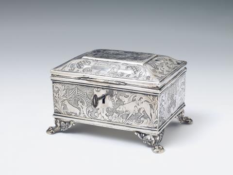 W. J. und W. F. Ehrenberg - A Berlin silver sugar box. Marks of W. J. and W. F. Ehrenberg, ca. 1840/50.
