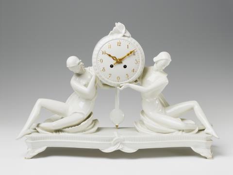 Gerhard Schliepstein - A large Berlin KPM porcelain clock