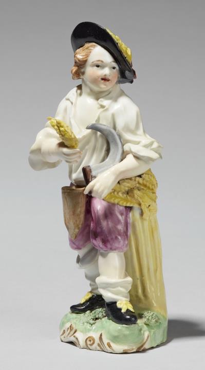 Porcelain Manufacture Frankenthal - A Frankenthal porcelain figure of a young mower