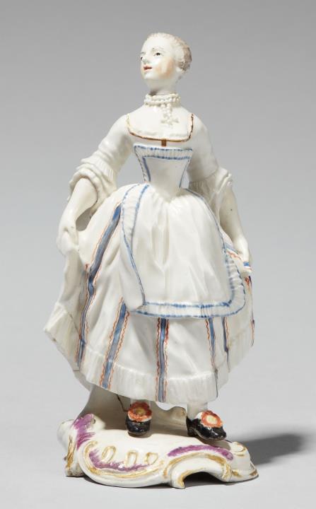 Porcelain Manufacture Frankenthal - A Frankenthal porcelain figure of a lady dancing