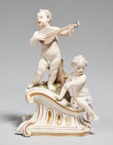 Porcelain Manufacture Frankenthal - A Frankenthal model of two putti on a bracket