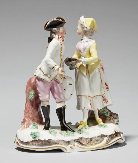 Porcelain Manufacture Frankenthal - A pair of Frankenthal porcelain figures as an allegory of winter