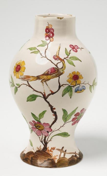 A rare German baluster-form faience vase