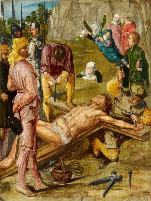 Jacob Pynas - Christus wird an das Kreuz geschlagen Christus am Kreuz