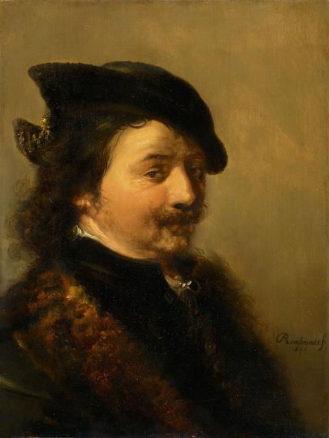 Rembrandt, in der Art - Porträt eines Mannes