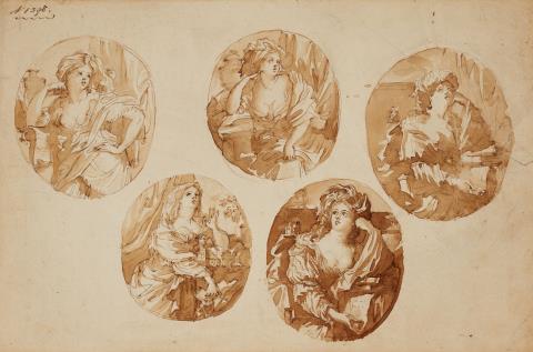  Bolognese School - Five Depictions of a Sibyl