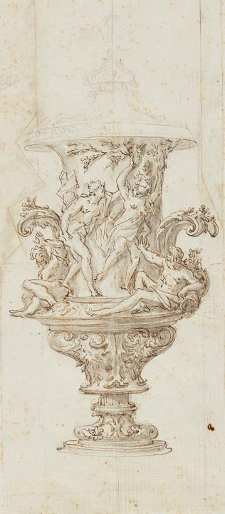  Roman School - An Opulent Vase with a Depiction of Apollo and Daphne