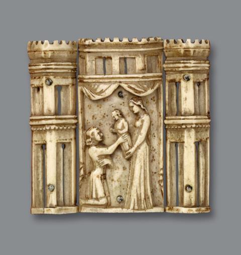 Northern Italy - A North Italian carved bone group of the Adoration of the Christ Child, first half 15th century