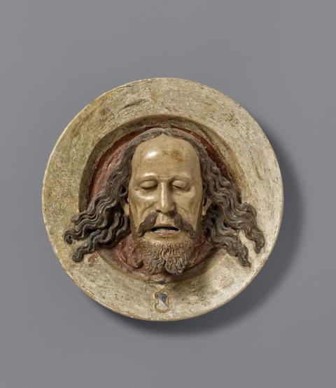 South German 18th century - An 18th century South German carved wooden dish with the head of John the Baptist