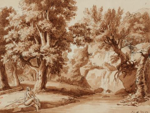 Albert Christoph Dies - Bathers in a Wooded Landscape