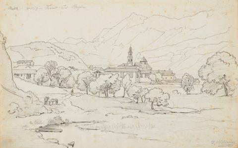 Johann Wilhelm Schirmer - Ansicht eines norditalienischen Dorfes