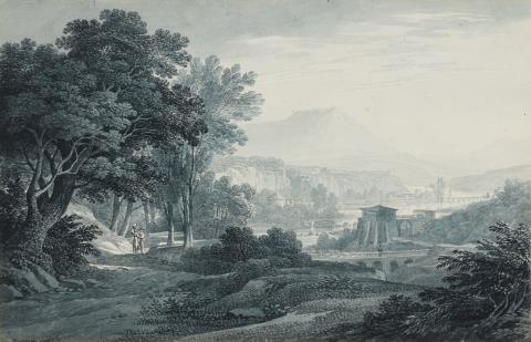 Christian Gottlob Hammer - Southern Landscape in the Manner of Claude Lorrain