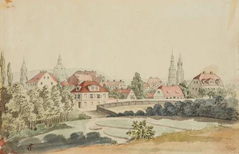 Ferdinand von Rayski - Blick auf eine sächsische Stadt