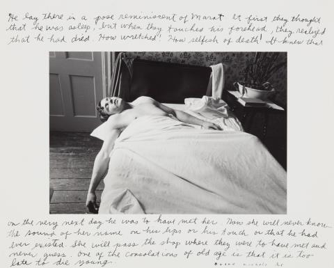Duane Michals - He lay there in a pose reminiscent of Marat