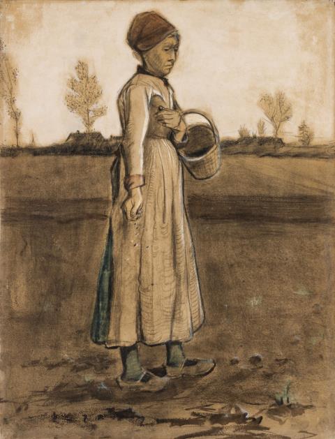 Vincent van Gogh - Femme semant/Peasant Woman Sowing with a Basket