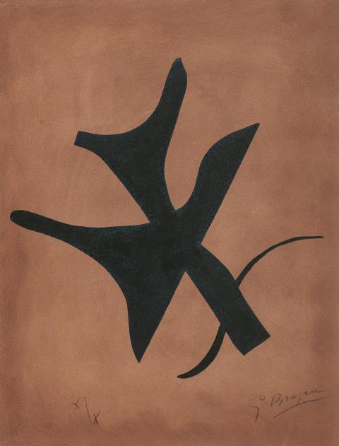 Georges Braque - Oiseau vert sur fond brun