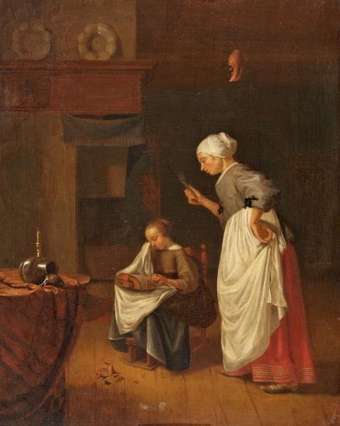 Pieter Cornelisz. van Slingelandt - The Little Lace Maker