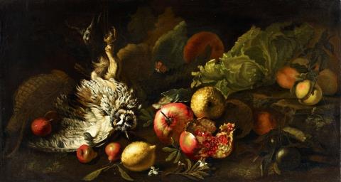 Simone del Tintore - Still Life with an Owl and a Pomegranate