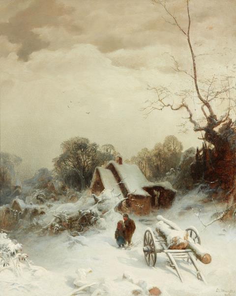 Ludwig Munthe - Village Winter Scene
