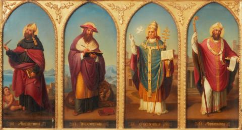 Johann Michael Wittmer - The Four Doctors of the Church; Augustine, Jerome, Gregory and Ambrose