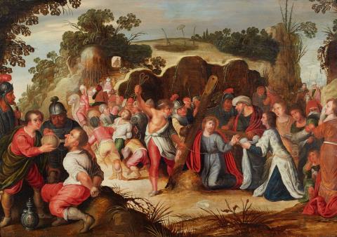  Antwerpener Meister - Die hl. Veronika reicht Christus das Schweisstuch