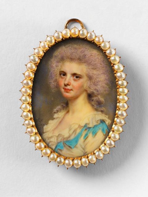 John the Elder Smart - A portrait miniature of a noble young lady