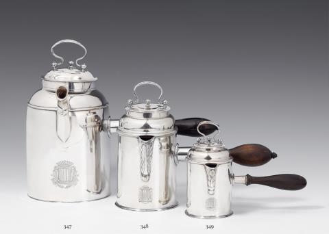 Andreas Emmel - A Bonn silver hot chocolate pot. Marks of Andreas Emmel ca. 1786.