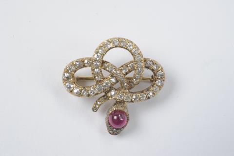 Jeweller Koch - An 18k gold Belle Epoque snake brooch