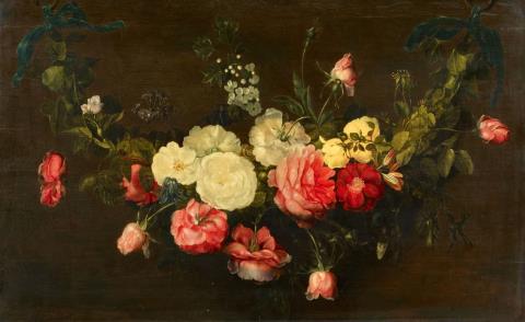 Frans Ykens - A Floral Swag