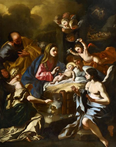 Francesco Solimena - Geburt Christi mit Engeln