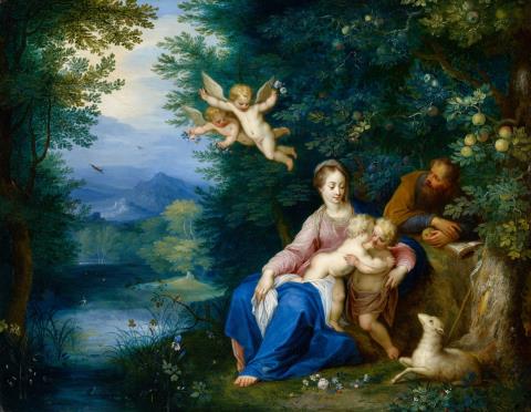 Charles (Karel) Beschey - Landschaft mit Heiliger Familie und dem Johannesknaben