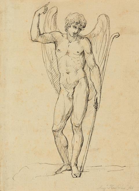 Angelika Kauffmann - A Standing Angel Verso: Hercules and Venus