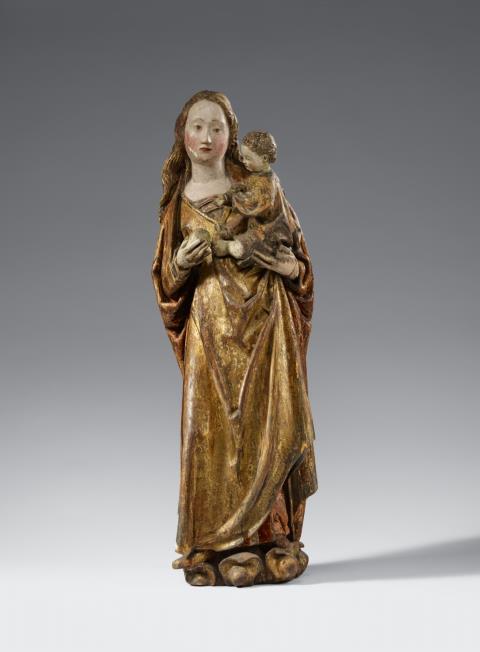  Central Rhine Region - A Central Rhenish carved wooden figure of the Virgin and Child, second half 15th century