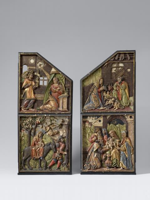 Probably Bavaria 1567 - Two altar panels with scenes from the Life of the Virgin, probably Bavarian, 1567