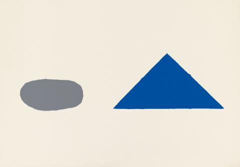 Blinky Palermo - Graue Scheibe, blaues Dreieck