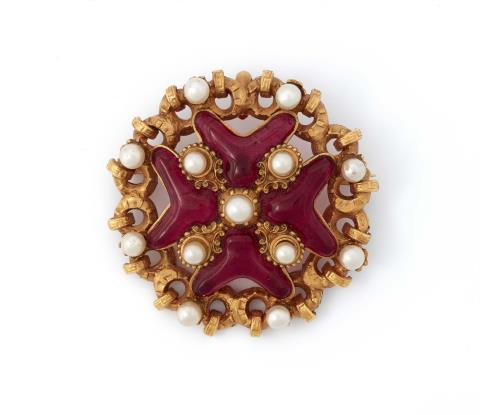  Chanel - A Gripoix for Chanel Maltese cross brooch, Autumn 1994