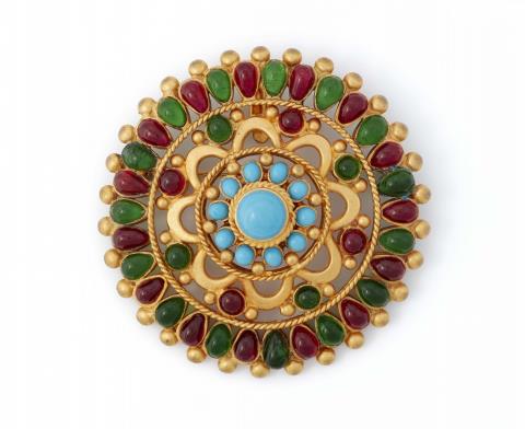  Chanel - A Gripoix for Chanel Mughul style rosette brooch, Autumn 1993