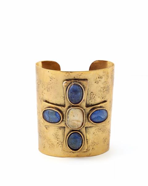 Les Paruriers - A Robert Goossens for Les Paruriers cuff bangle with a Byzantine style cross, late 1960s