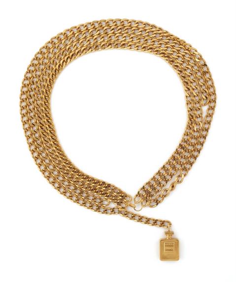  Chanel - A Chanel chain belt with a perfume bottle charm, Autumn 1982