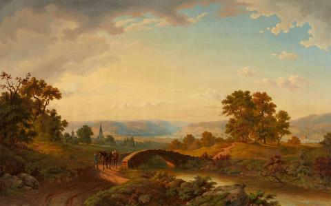 C. L. Schmitz - Rhenish Landscape with a Peasant and Horses