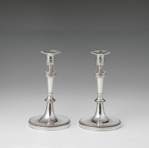 Michel Wiener - A pair of Vienna silver candlesticks