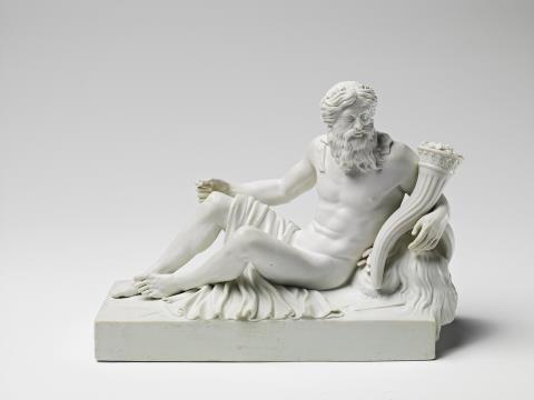 Johann Gottfried Schadow - A Berlin KPM allegorical biscuit porcelain model of the river Thames