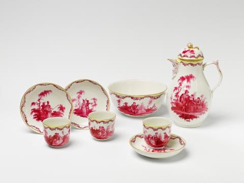 Antoine Watteau - A Berlin KPM porcelain part service with scenes after Watteau