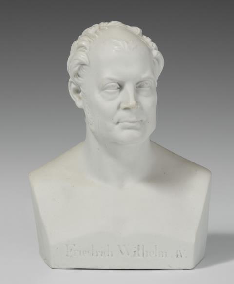 A Berlin KPM biscuit porcelain bust of the aged King Frederick William IV