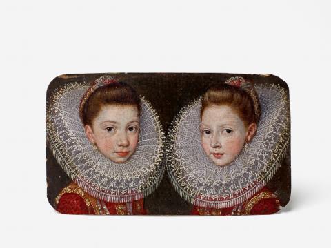 A double portrait miniature of two young Infantas