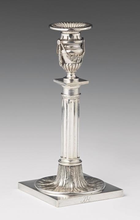 Johann Jakob V Baur - A Neoclassical Augsburg silver candlestick